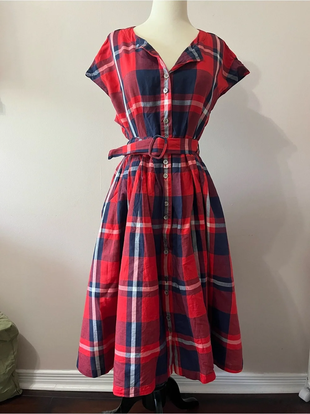 dior red plaid dress CHRISTIAN DIOR Red and Black Check Mini Dress (M/UK10/Fr38) - ELM Pre-Loved Luxury Fashion
